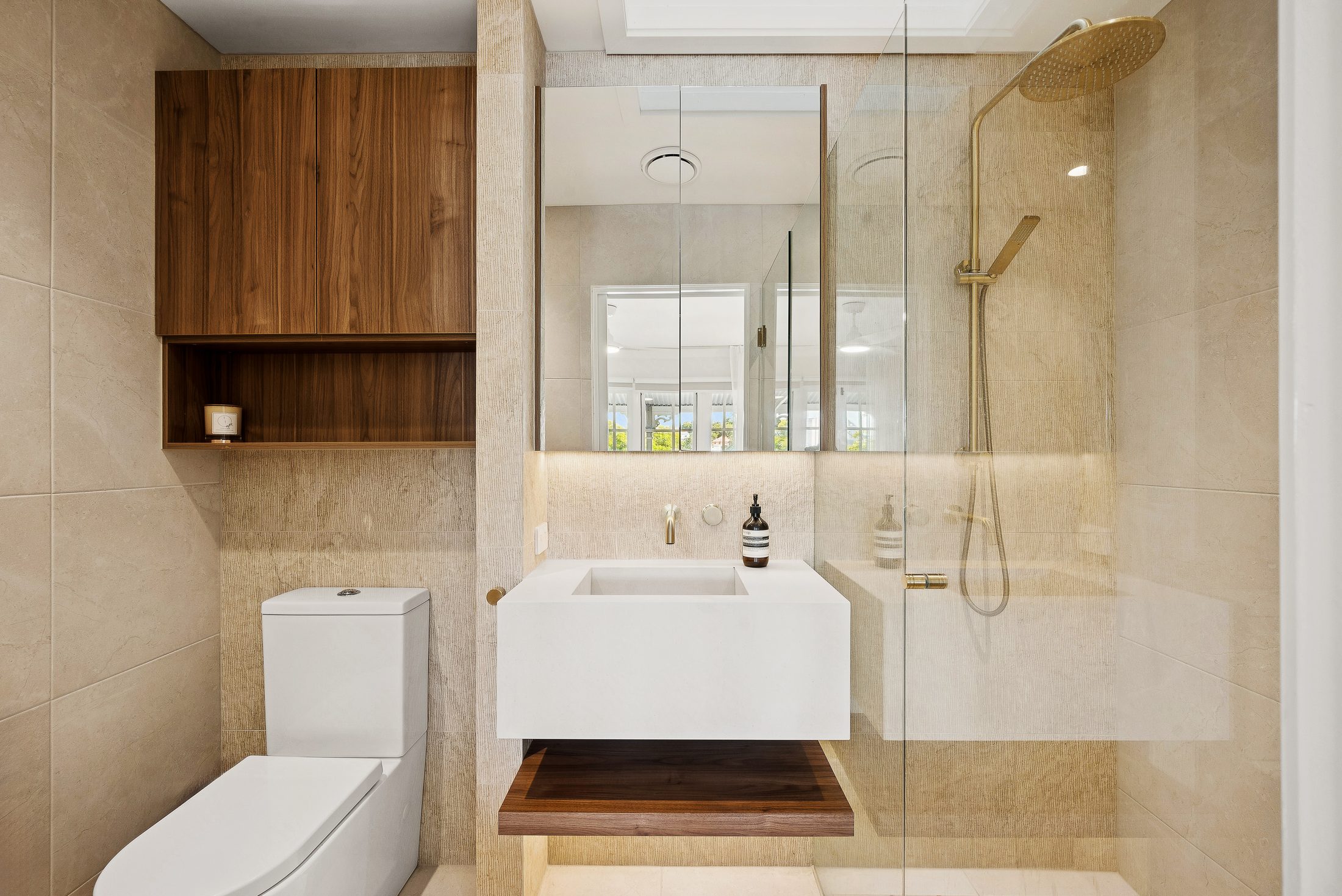 Bathroom — vanity and shower